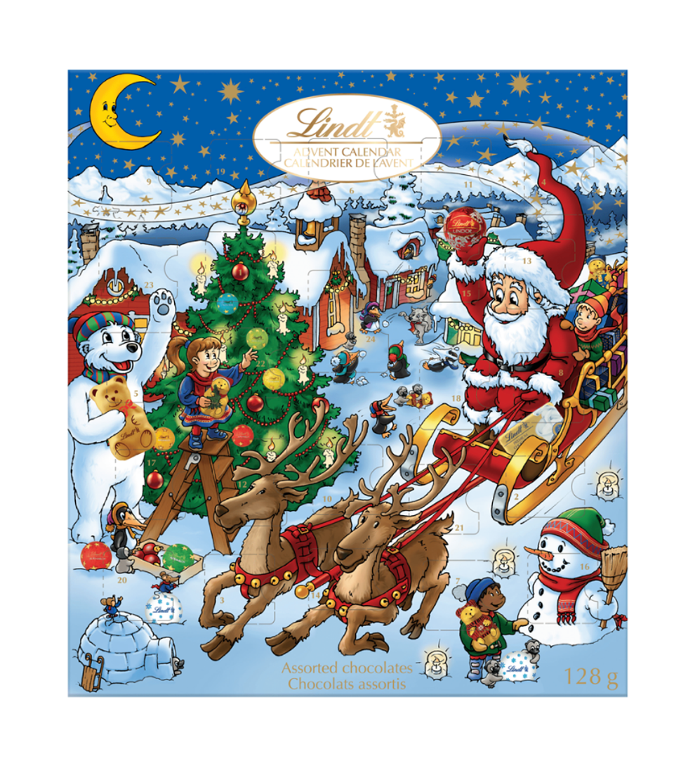 Calendrier de l'avent aux chocolats au lait assortis de lindt