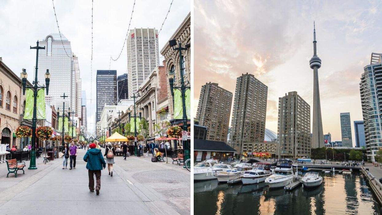 Calgary, Alberta. Right: Toronto, Ontario.