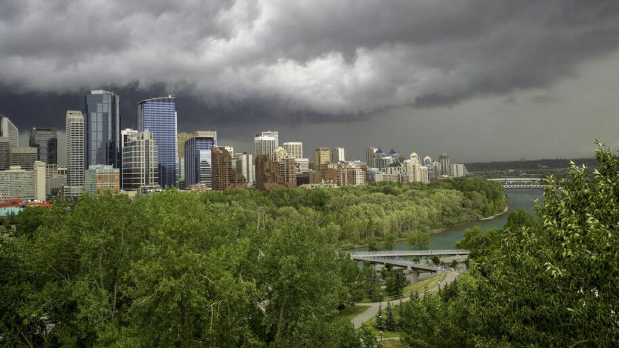 Calgary in a storm.