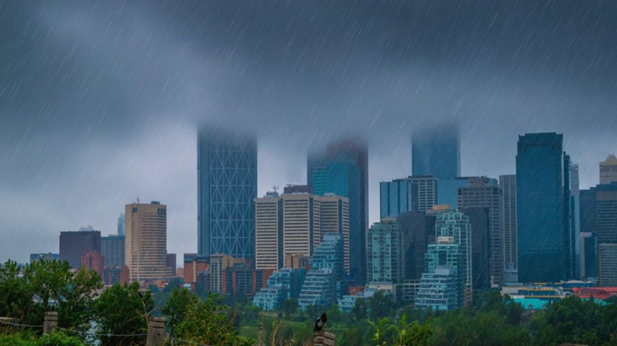 Calgary in the rain.