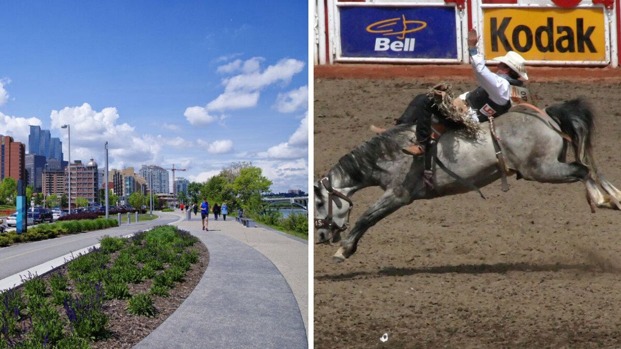 Calgary is the sunniest city in Canada. Right: Calgary is not just about cowboys and rodeos.