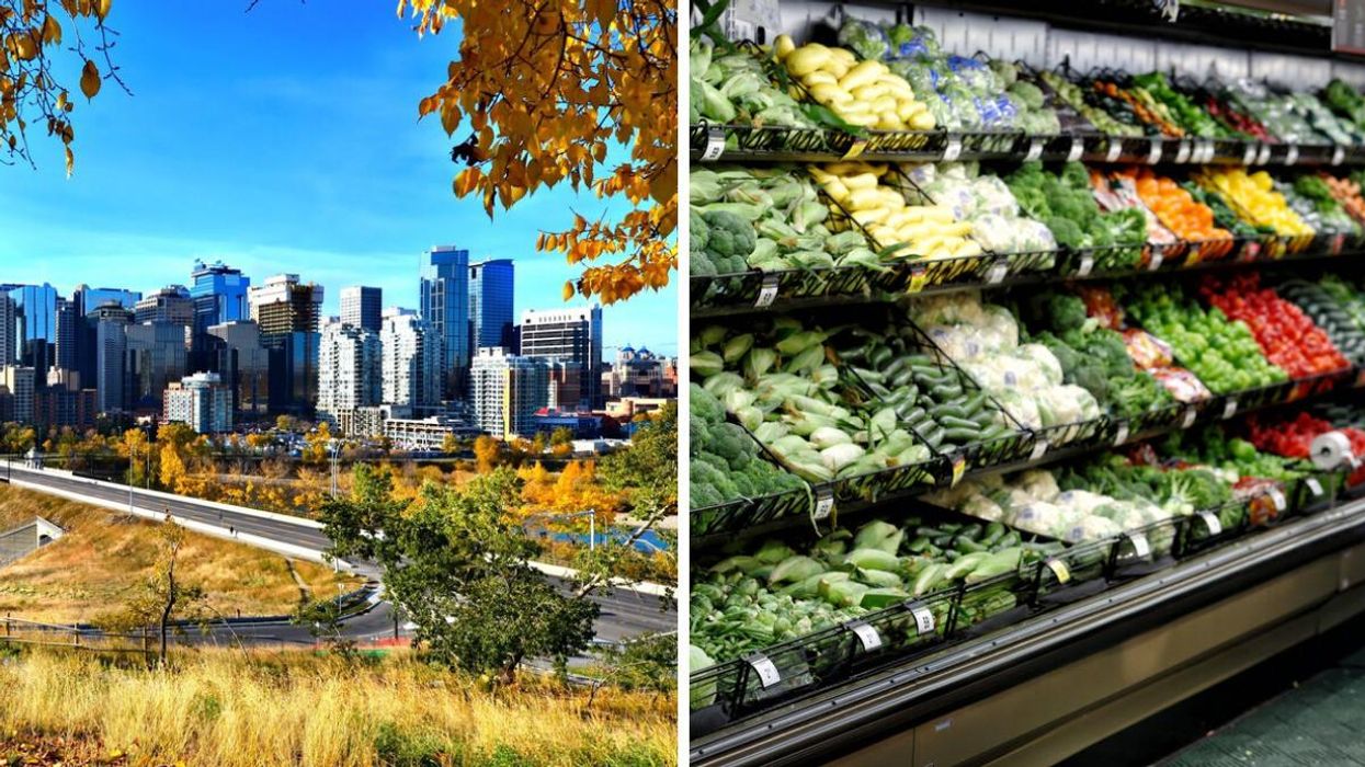 Calgary. Right: A grocery store.
