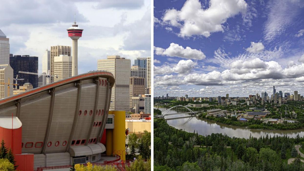 Calgary. Right: Edmonton