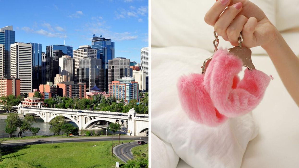 Calgary. Right: Handcuffs.