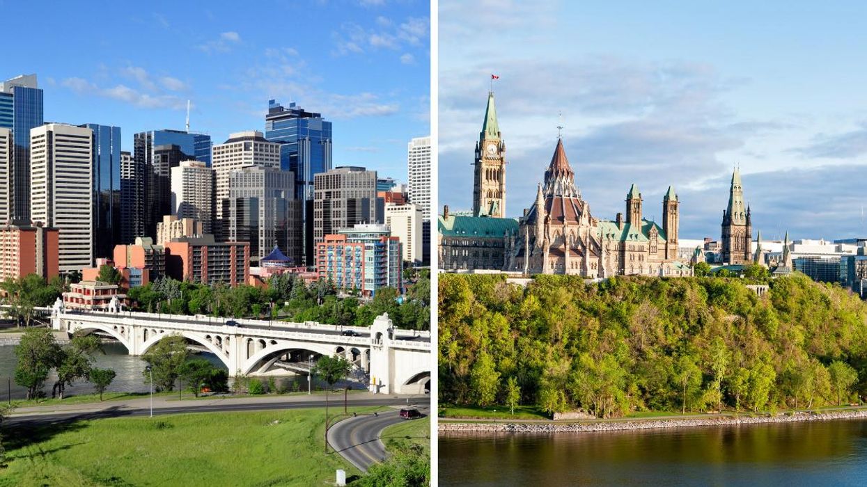 Calgary. Right: Ottawa.