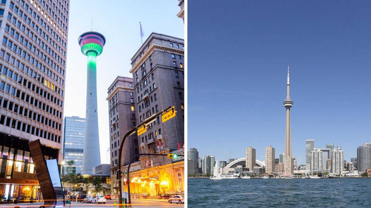 Calgary. Right: Toronto.