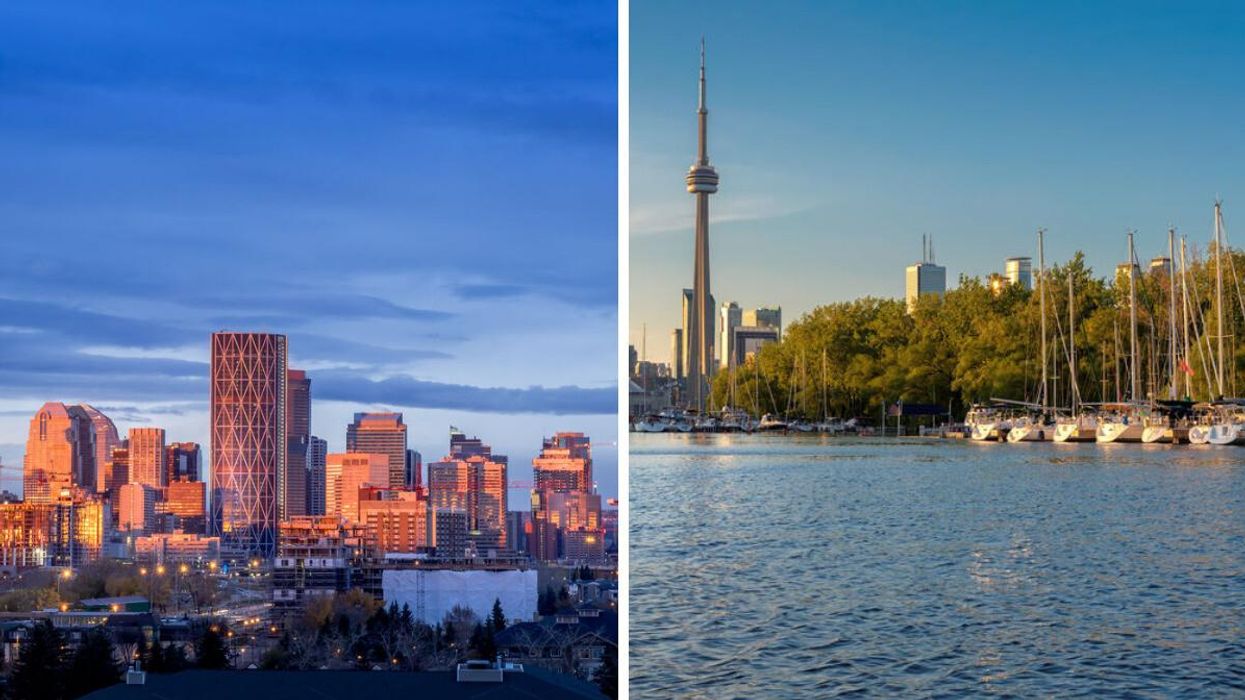 Calgary. Right: Toronto.