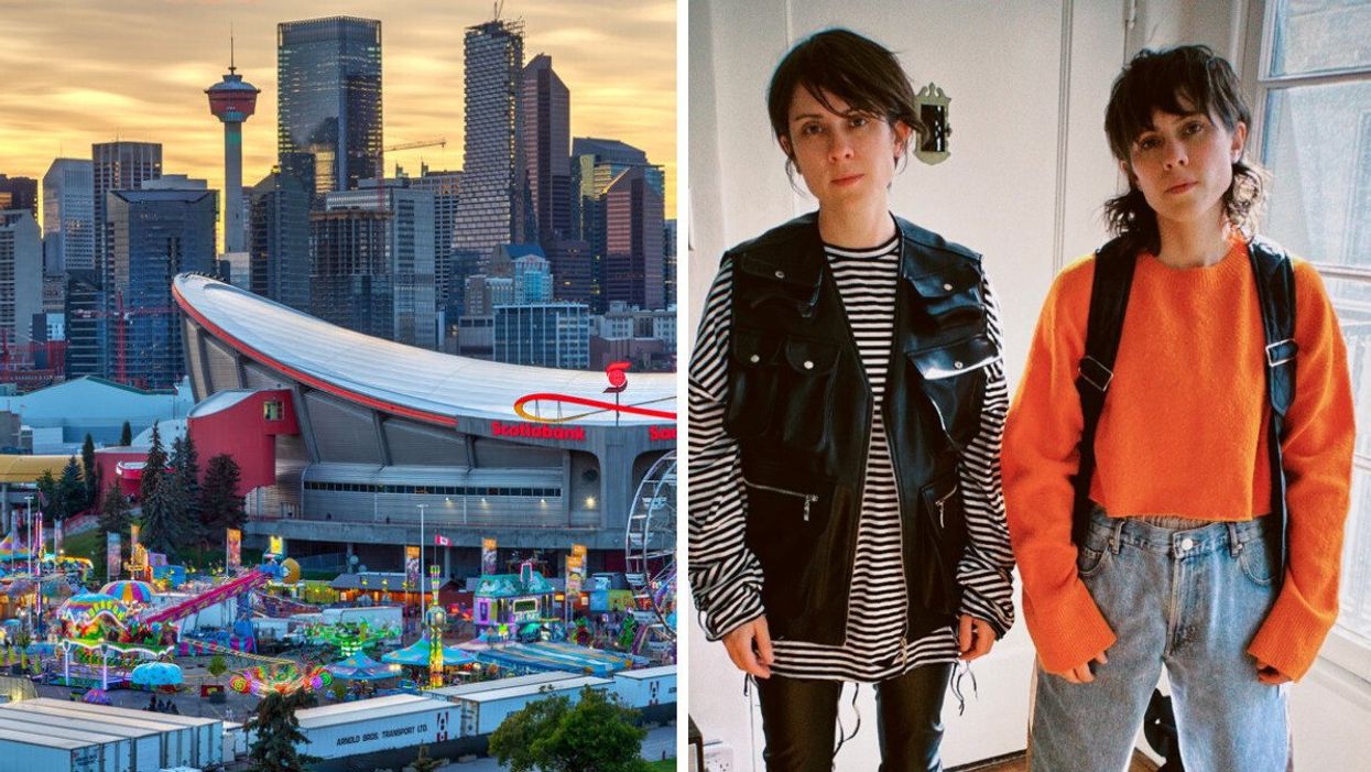 Calgary Stampede. Right: Tegan and Sara