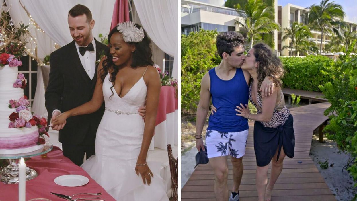 Cameron Hamilton and Lauren Speed-Hamilton. Right: Mallory Zapata and Salvador Perez.