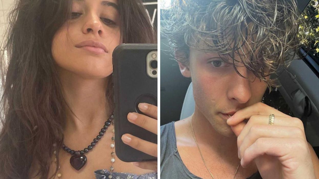 Camila Cabello. Right: Shawn Mendes.
