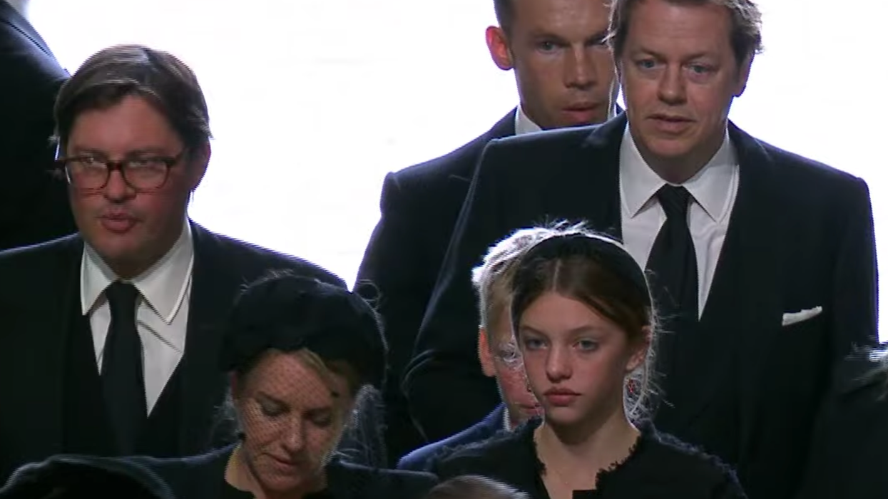 Camila's children at the queen's funeral.