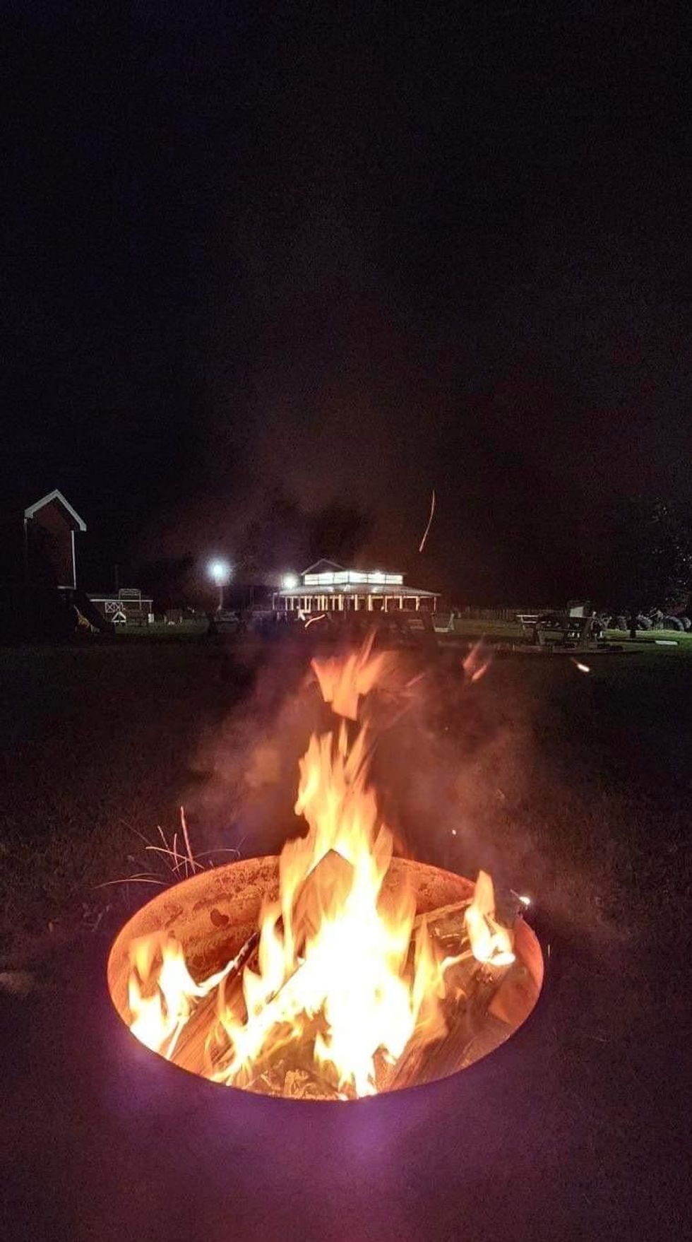 Campfire at Imaze - the Thamesville Maize in Ontario.