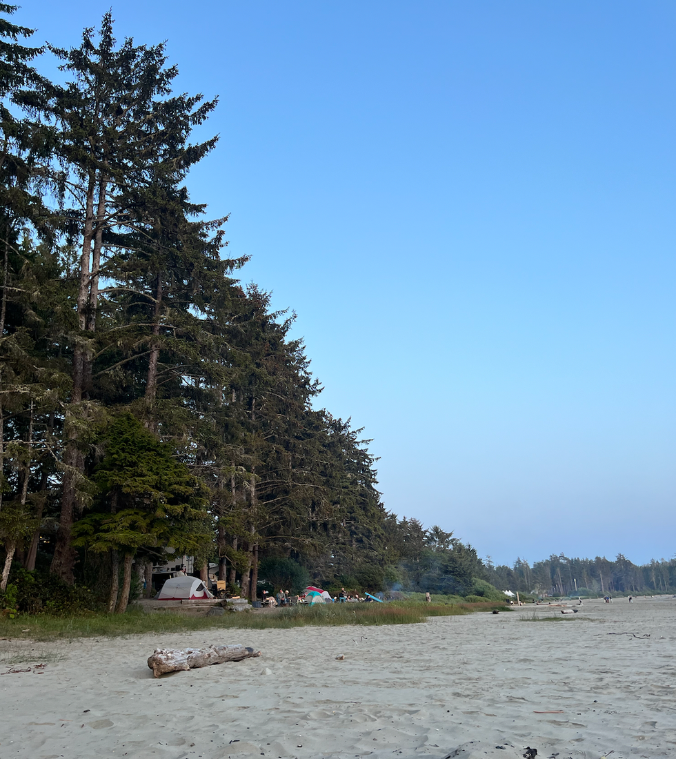 Campround in Tofino.