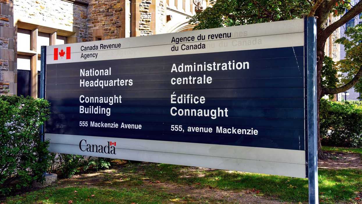 canada revenue agency national headquarters sign outside building in ottawa
