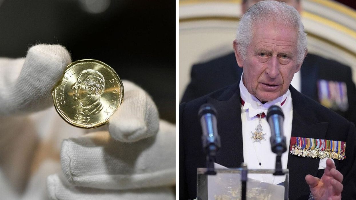 canada's first king charles coin. right: king charles