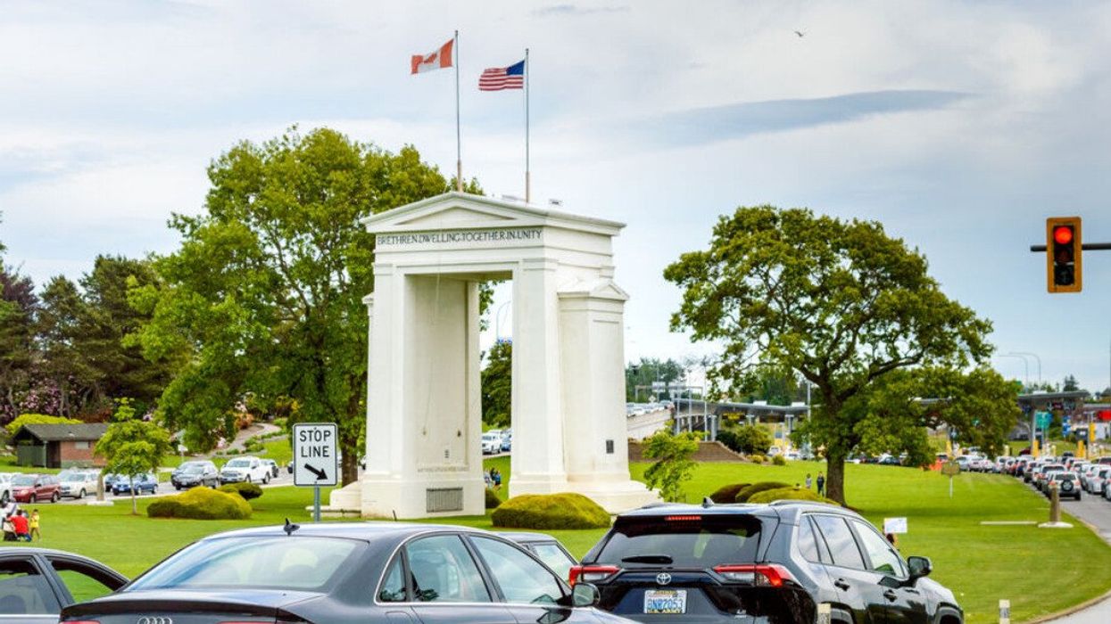 Canada-US border in Surrey, B.C.