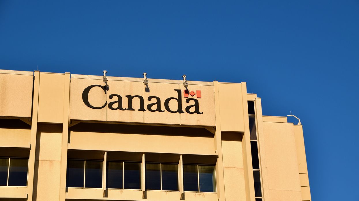 Canada wordmark on a CRA building in Ottawa.