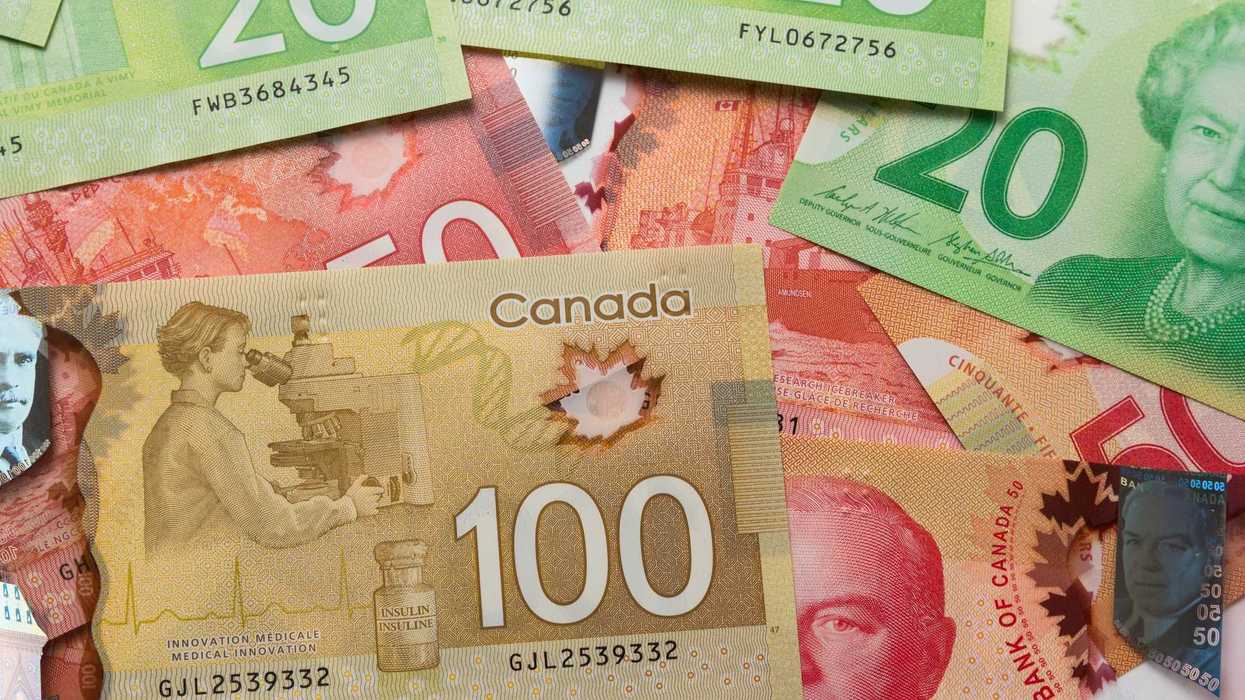 canadian $100, $50 and $20 banknotes