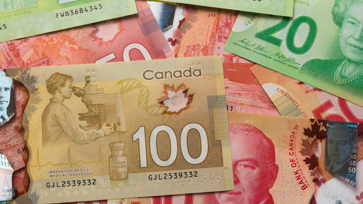canadian $100, $50 and $20 bills