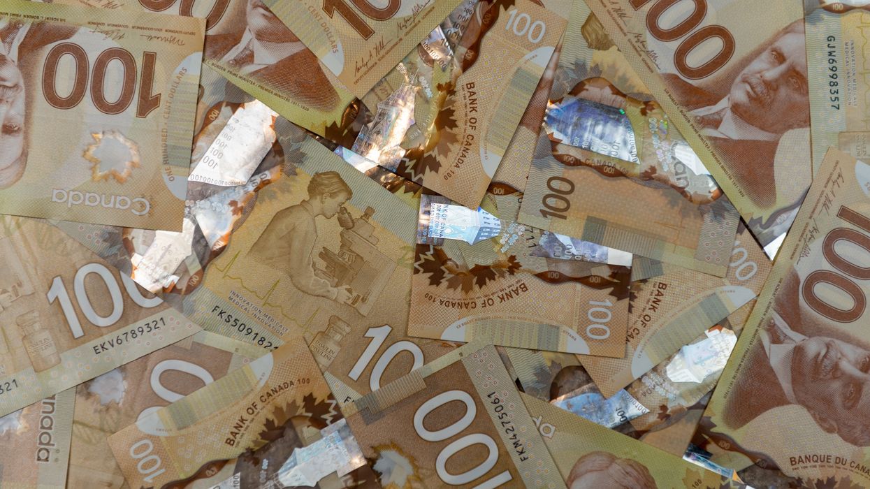 Canadian $100 bills.