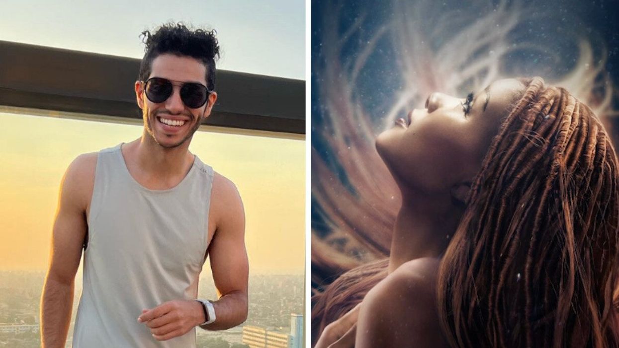 Canadian actor Mena Massoud who starred as "Aladdin." Right: Halle Bailey as Ariel in "The Little Mermaid."