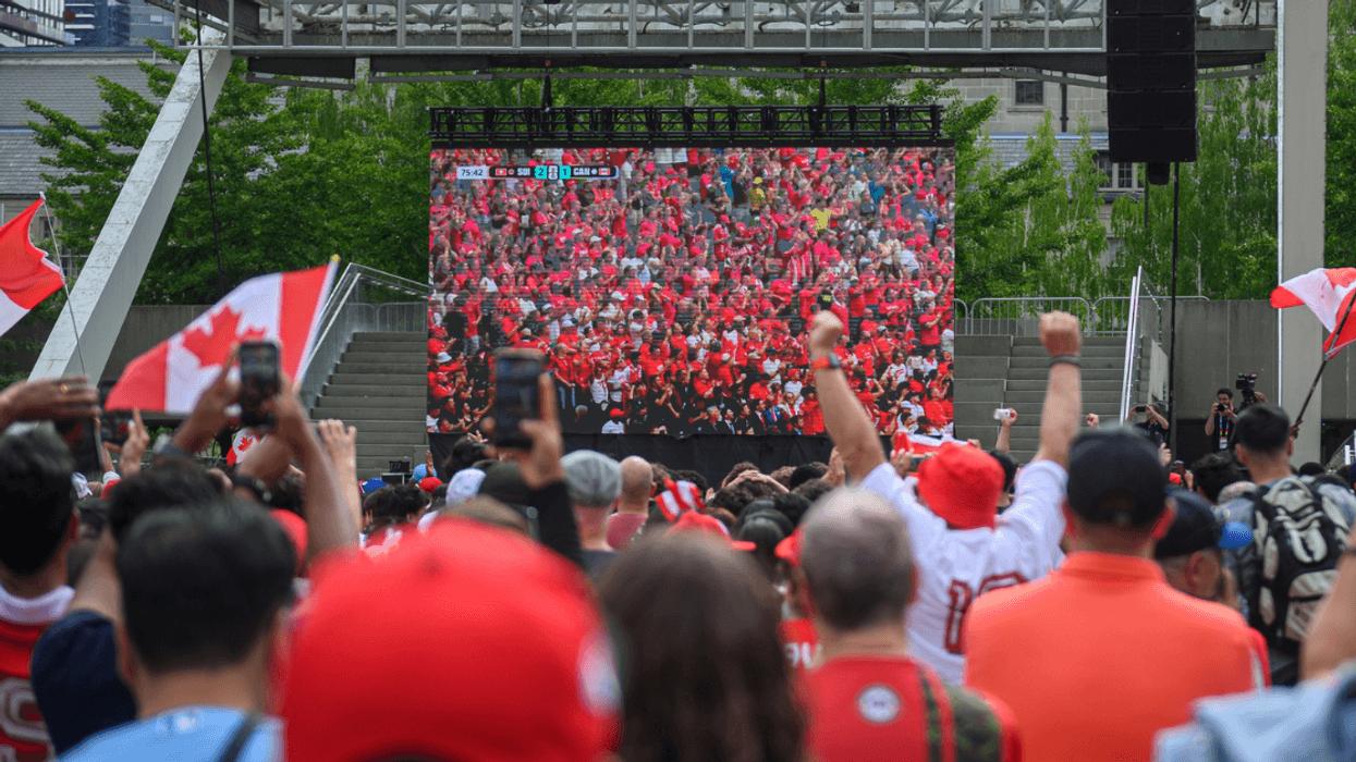 Canadian fans at World Cup watch party