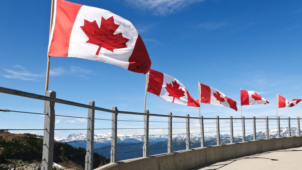 Canadian flags at Whistler.