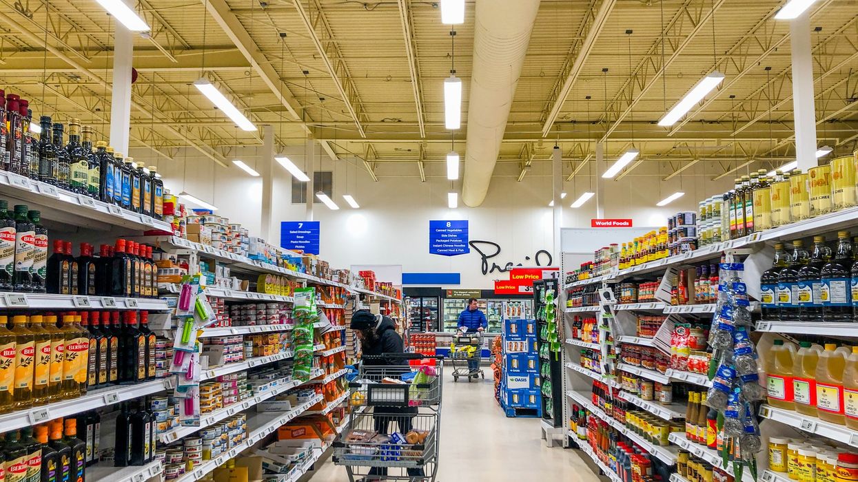 Canadian grocery store aisle (illustrative).