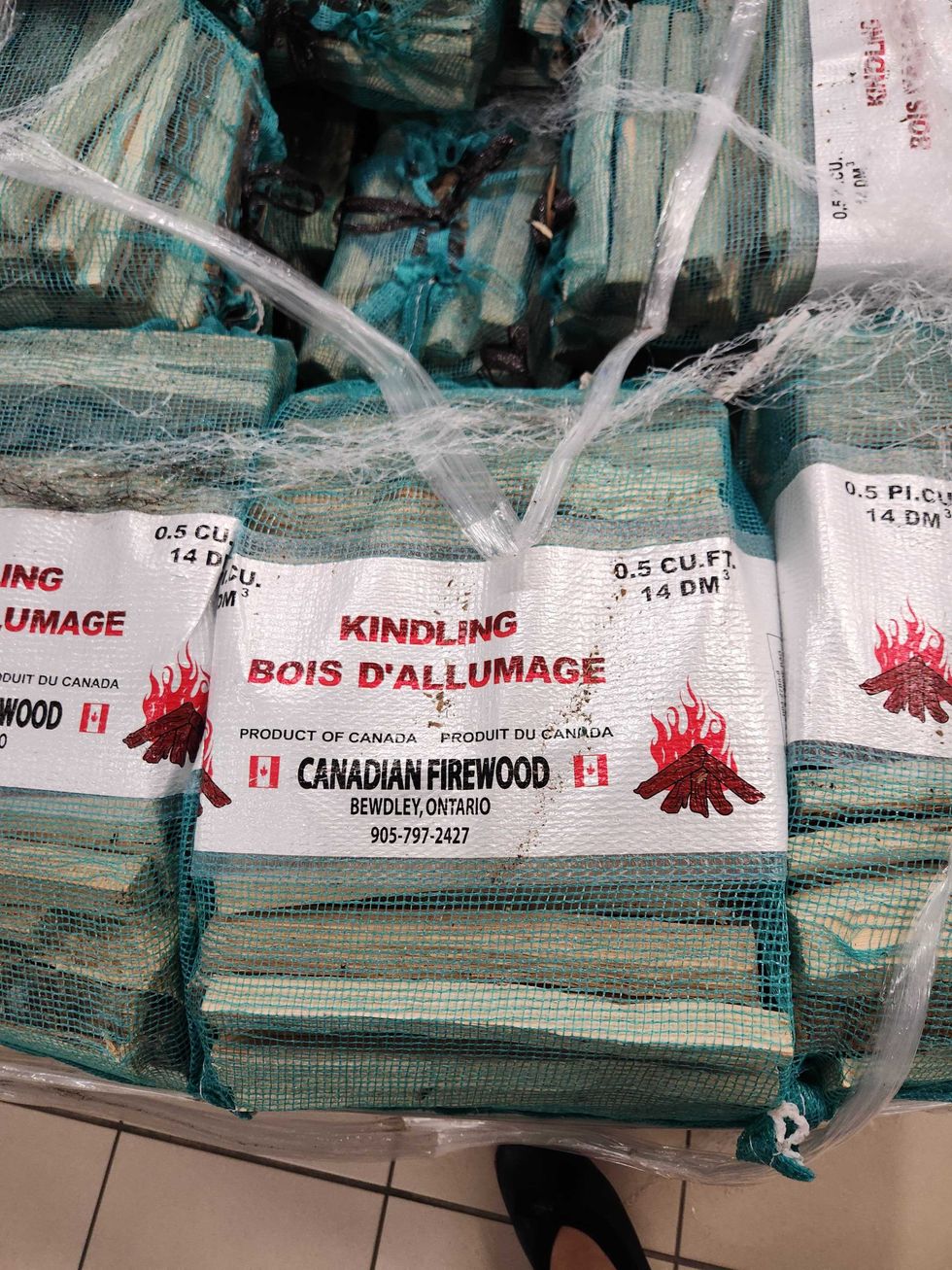 Canadian kindling at Canadian Tire.