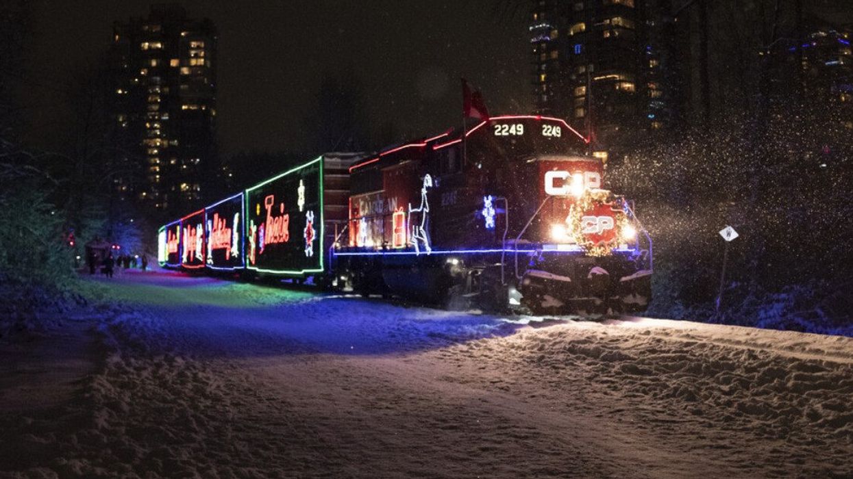 Canadian Pacific holiday train stopping in Port Moody.