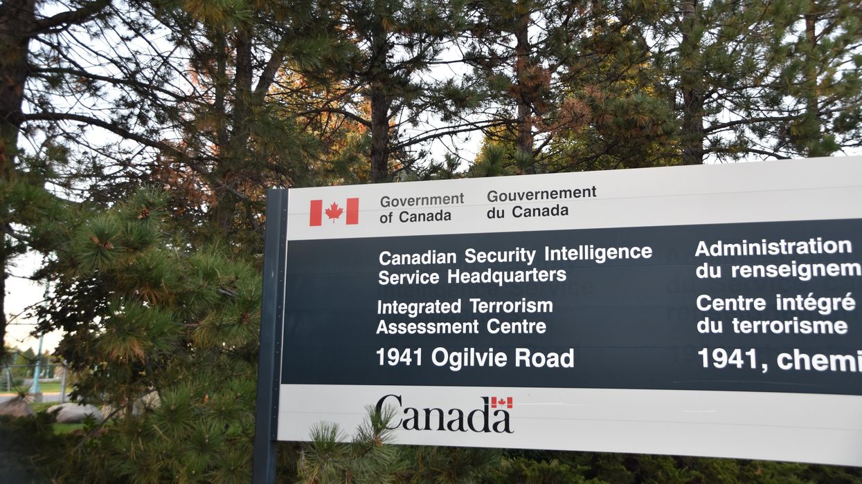 canadian security intelligence service sign at headquarters in ottawa