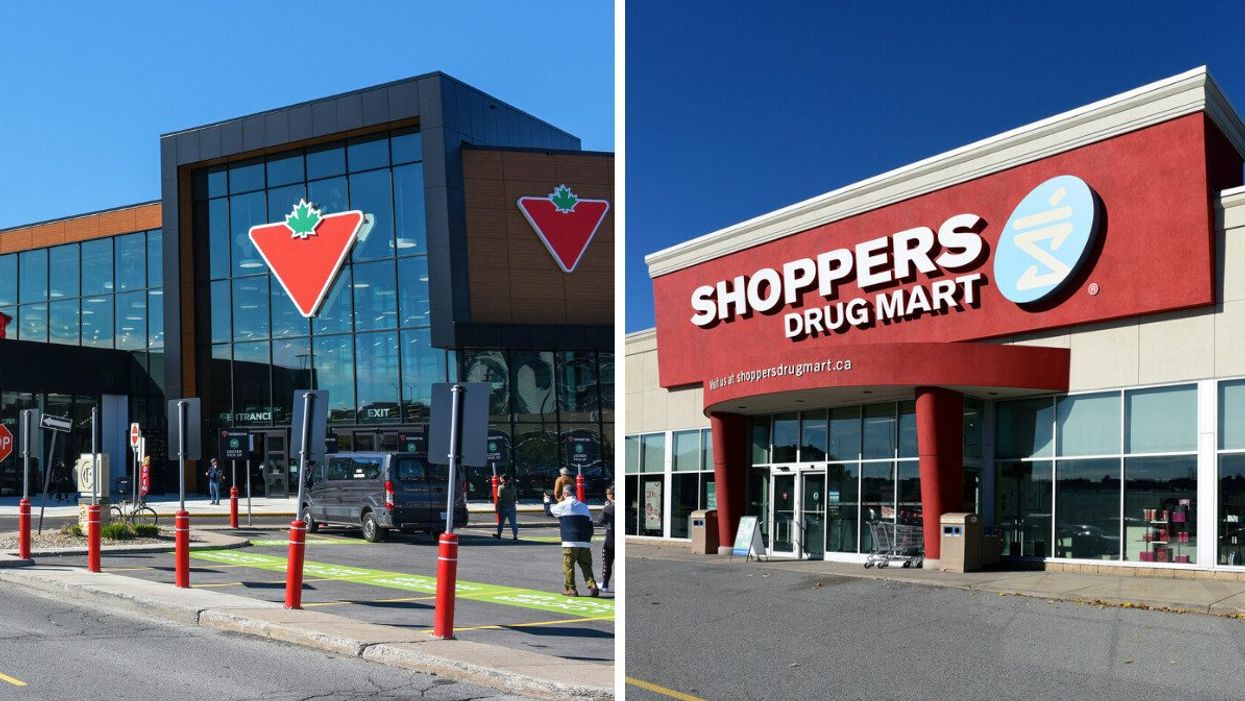 Canadian Tire in Ottawa. Right: Shoppers Drug Mart