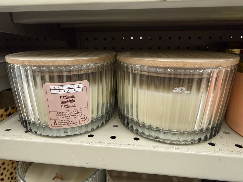 Candles on a store shelf.
