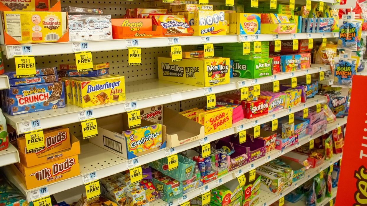 Candy aisle at a grocery store.