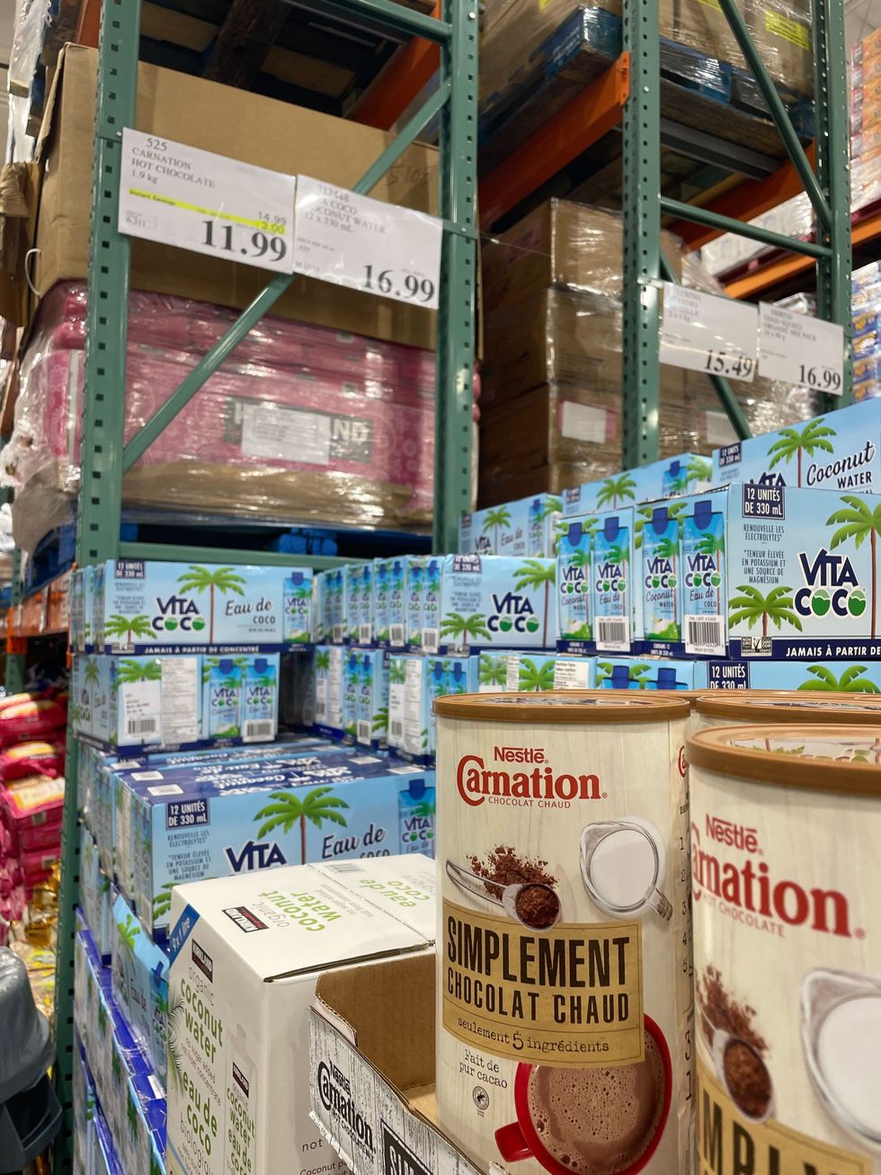 canisters of carnation hot chocolate mix at costco