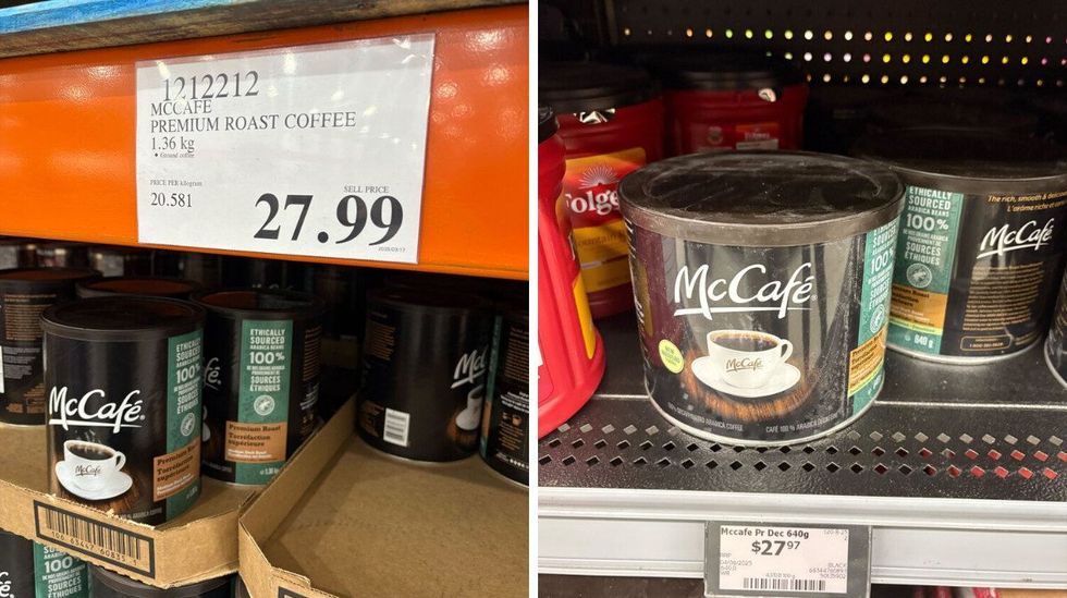 canisters of mccafe coffee at costoc and walmart