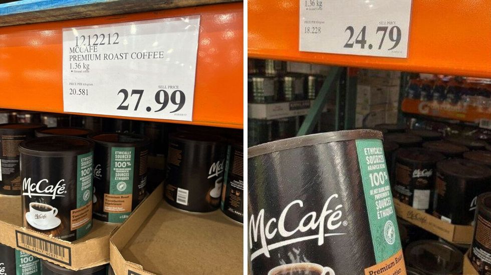 canisters of mcdonald's mccafe coffee at costco in 2025 and 2023