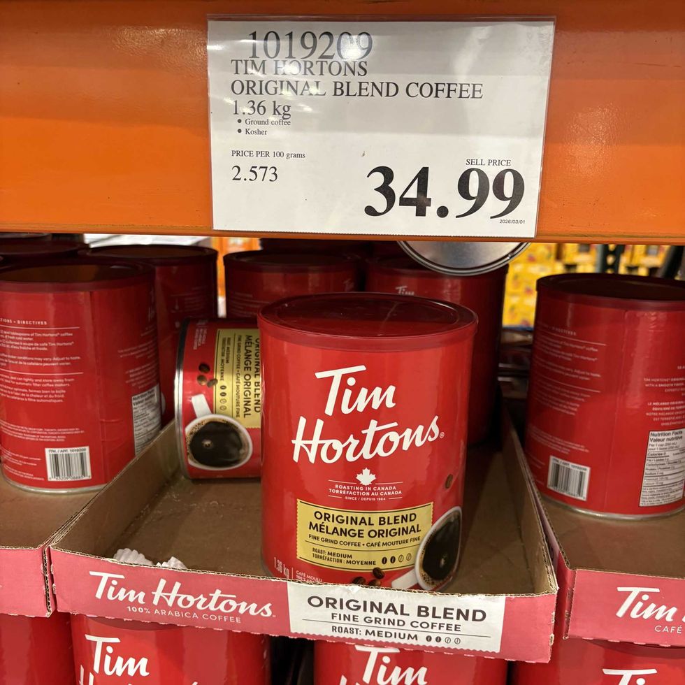 canisters of Tim Hortons coffee at Costco