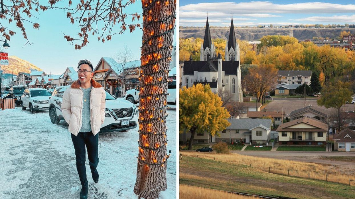 Canmore Alberta. Right: Medicine Hat Alberta.