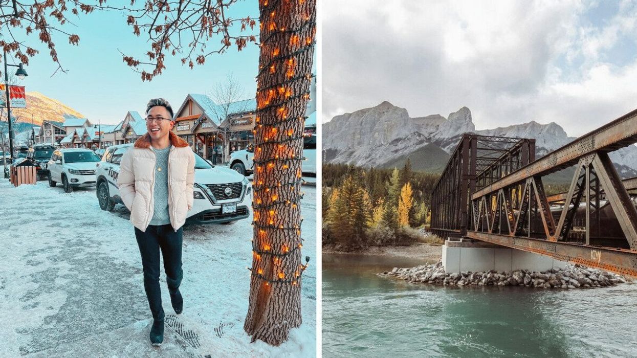 Canmore, Alberta. Right: Small town in Albetra.