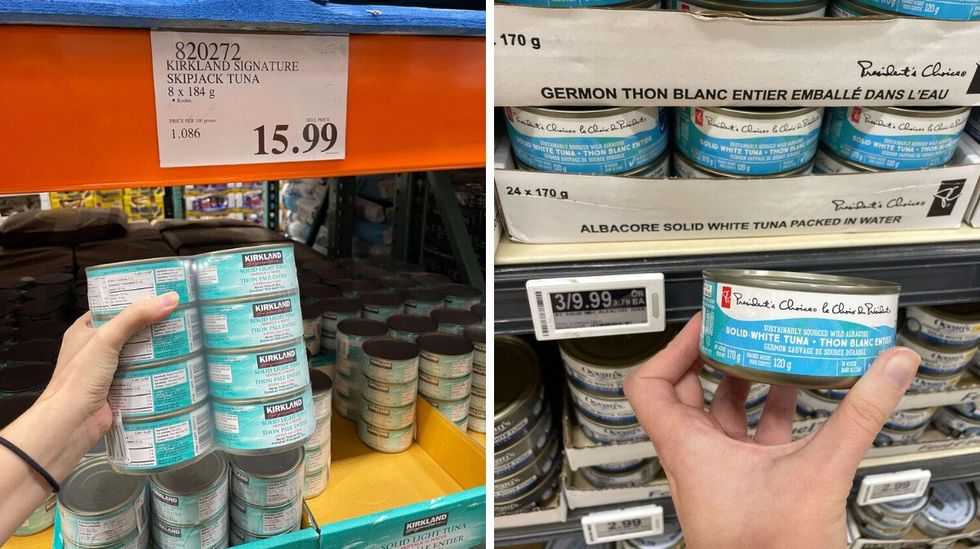 canned tuna at costco and loblaws