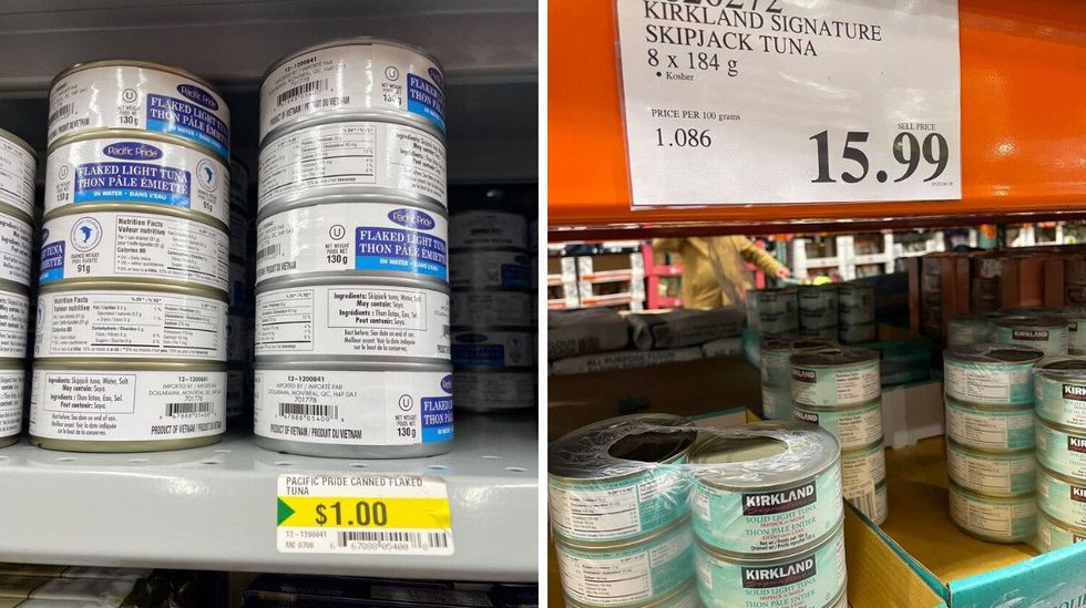 cans of tuna at dollarama and costco