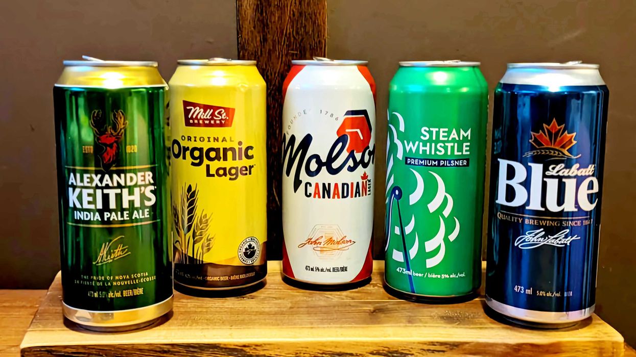 Cans of various Canadian beers.