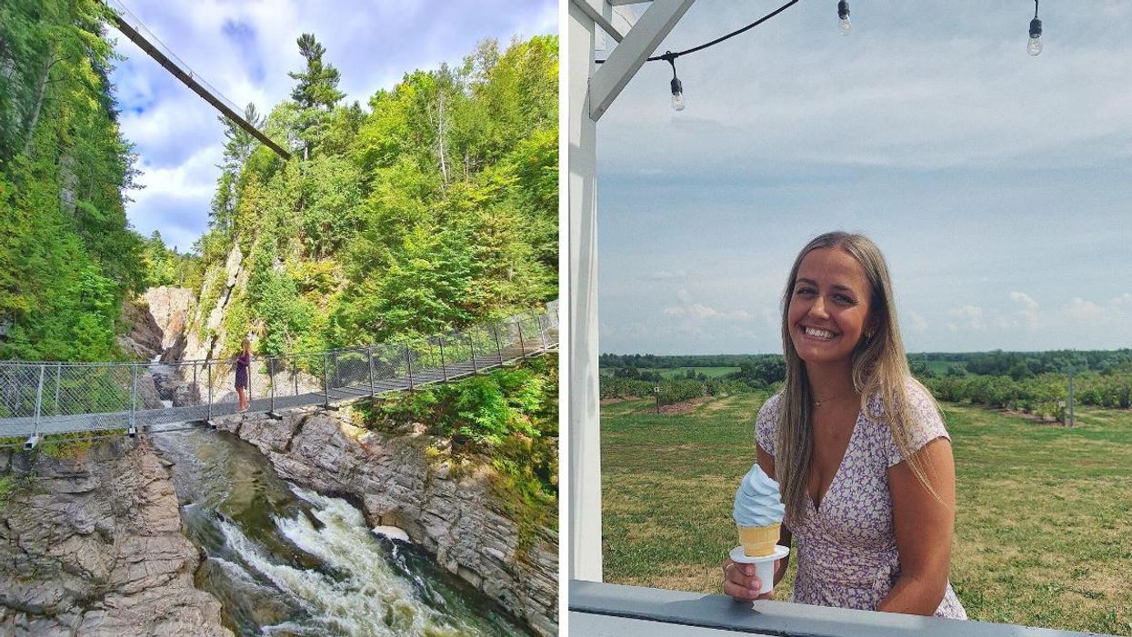 Canyon Sainte-Anne. Droite: Les Bleuets du Vire-Crêpe.
