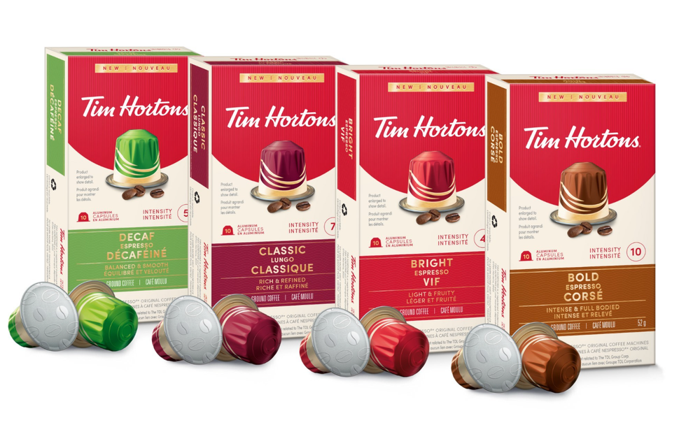 Capsules Tim Hortons pour machines Nespresso.