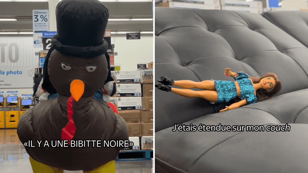Capture d'écran de la vidéo de dinde noire de Walmart Québec.