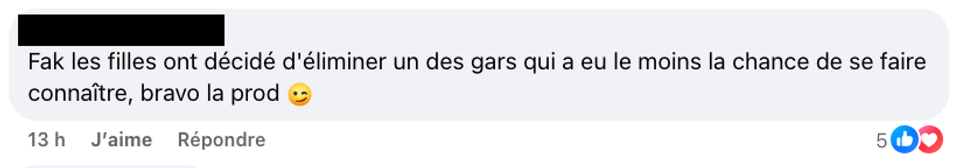 Capture d'\u00e9cran : Commentaire sur la page officielle d'Occupation Double.