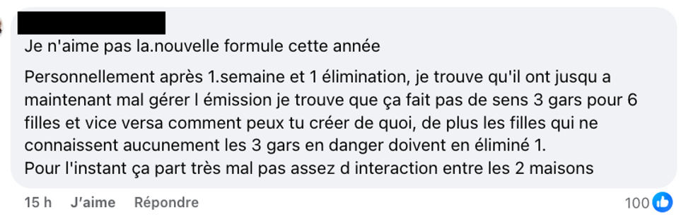 Capture d'\u00e9cran : Commentaire sur la page officielle d'Occupation Double.