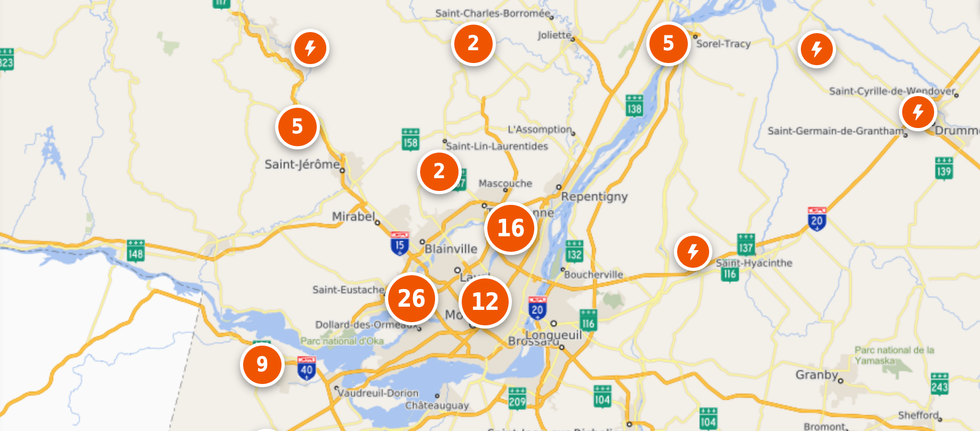 Capture d'\u00e9cran d'Info-pannes sur le site d'Hydro-Qu\u00e9bec.