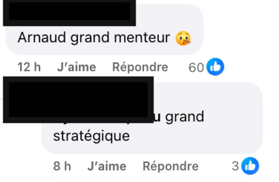 Capture d'\u00e9cran des commentaires sur la page d'Occupation Double lors de l'\u00e9limination de Naomi.